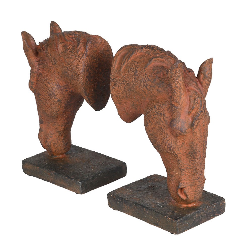 Bowing Horse Heads Bookends 21cm | Annie Mo's