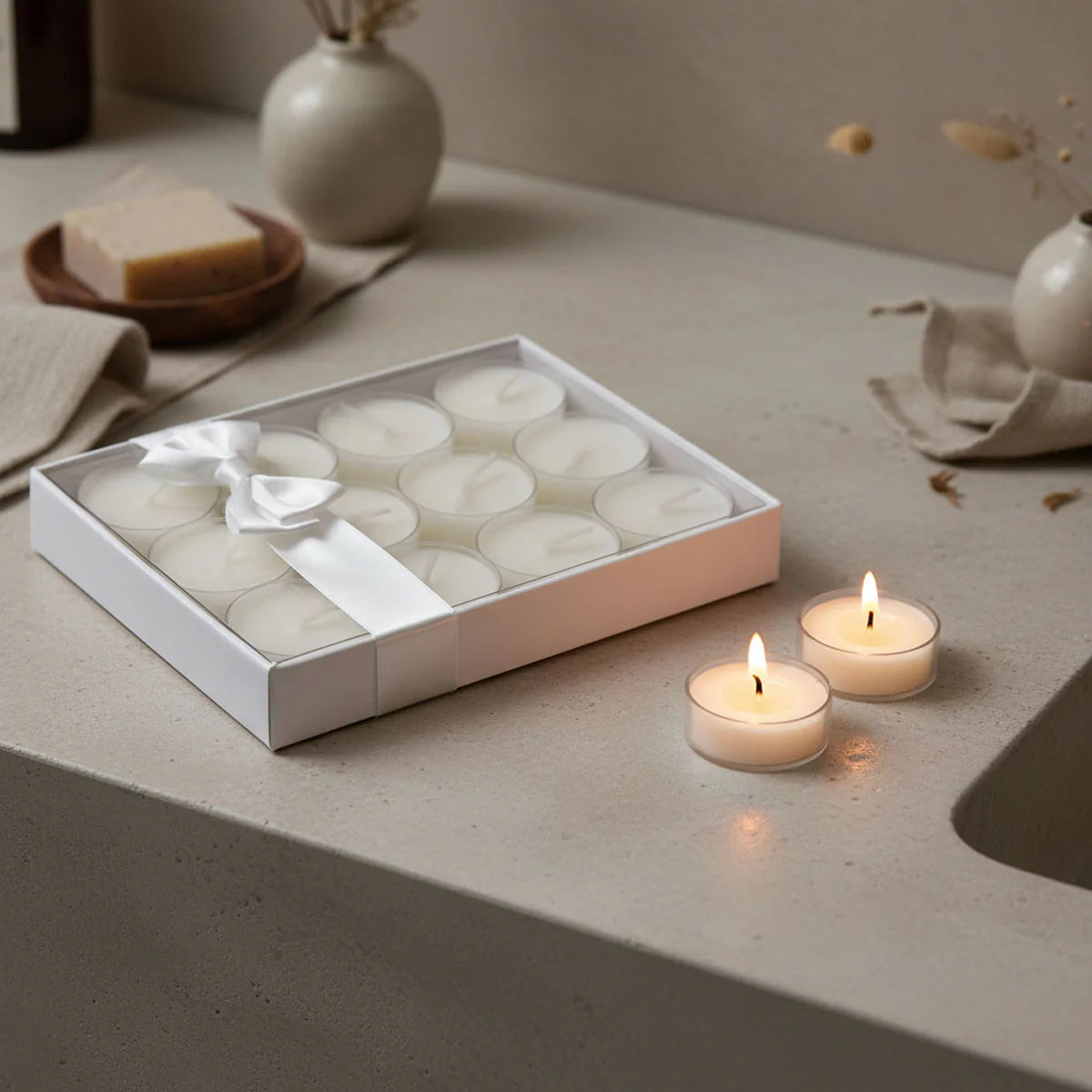 Box of Twelve Limoncello Scented Tea Lights | Annie Mo's