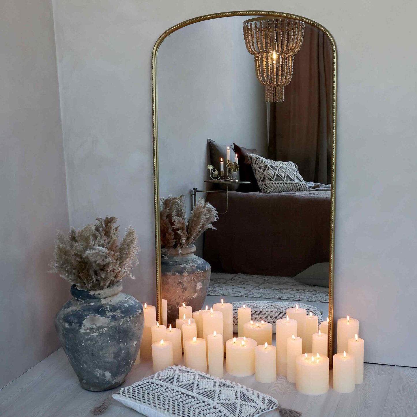 Brass Mirror with Pearl Detailing 2