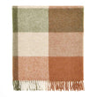 British Wool Block Check Throw - Terracotta and Green