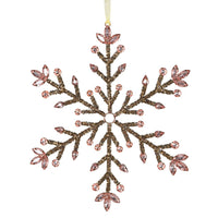 Bronze and Blush Bead Snowflake 26cm | Annie Mo's