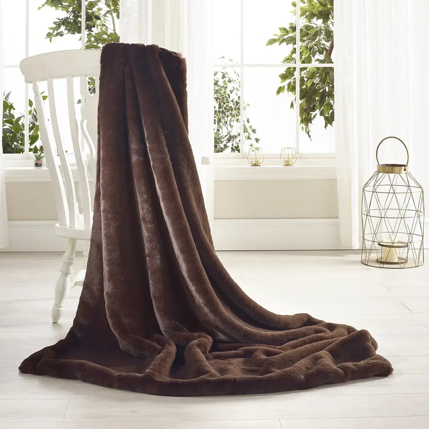 Brown Bear Faux Fur Throw - Size Choice | Annie Mo's