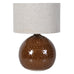 Brown Ceramic Pimpled Ball Table Lamp with Shade 63cm | Annie Mo's