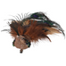 Brown Feathered Clip On Peacock 25cm