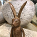 Brown Wood Effect Jointed Rabbit 31cm C