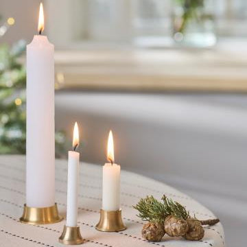 Brushed Metal Candle Holder for Dinner Candles | Annie Mo's