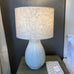Bulbous Textured Cream Table Lamp with Linen Shade 57cm E