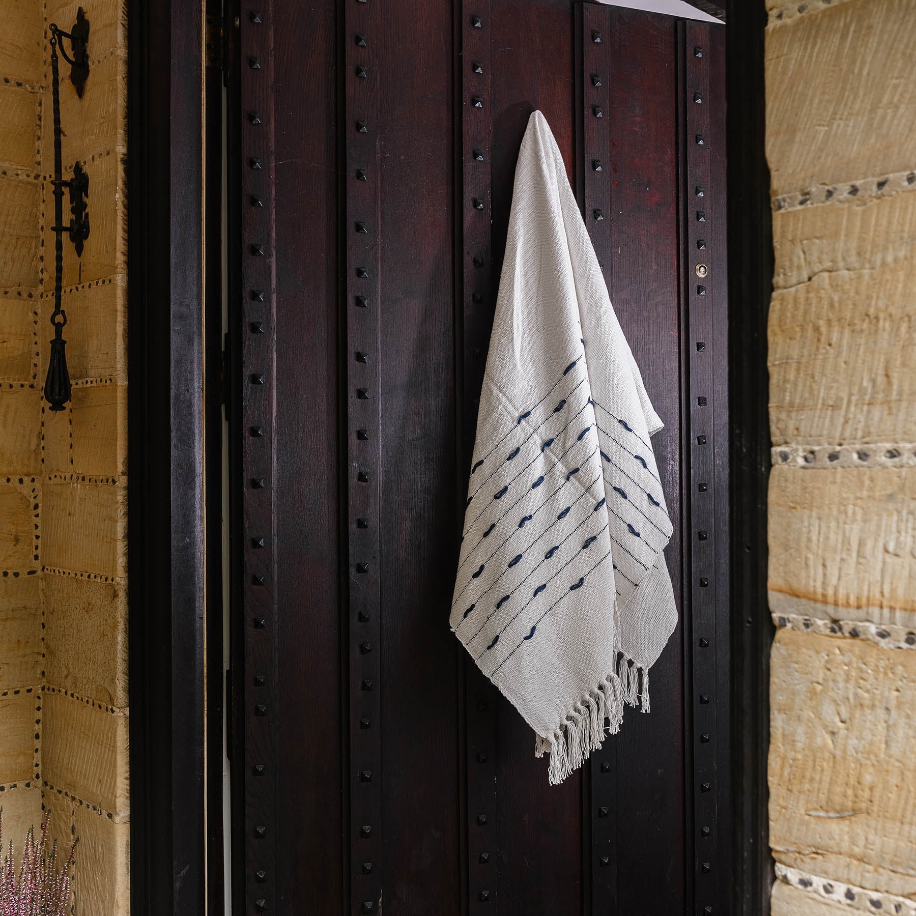 Burton Dotted Line Cotton Throw 120 x 150cm