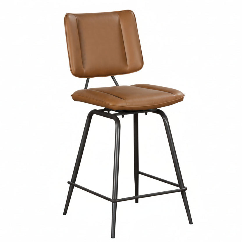 Jack Cognac PU Counter Height Bar Stool (Pair) | Annie Mo's