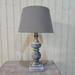 Grey Washed Wood Table Lamp with Grey Shade - Clearance
