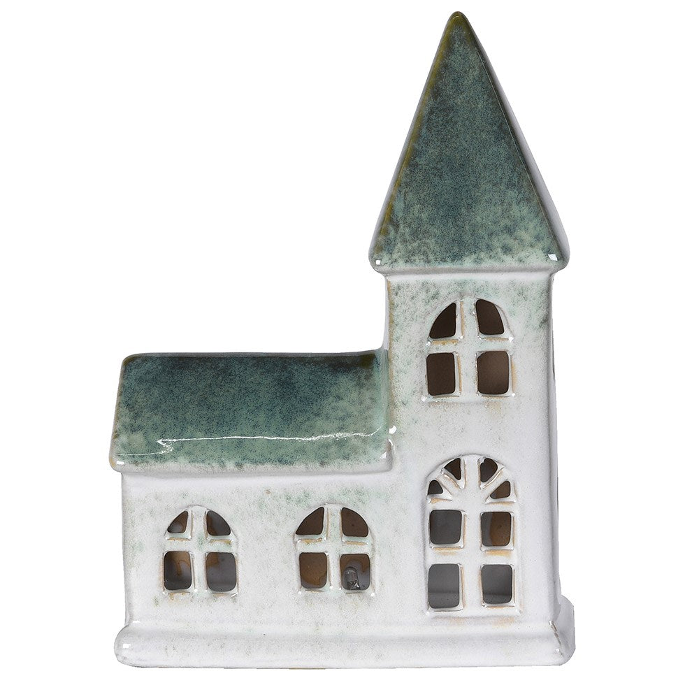 Glazed Ceramic Evergreen Chapel 24cm-C