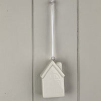 White Ceramic Hanging House Decoration 7.2cm Style Three | Annie Mo's