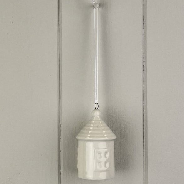 White Ceramic Hanging House Decoration 7.2cm Style Five | Annie Mo's