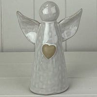 White Glazed Ceramic Angel Ornament 18cm | Annie Mo's