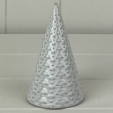 Glazed Ceramic Tree Ornament with Tree Textured Detail 11cm