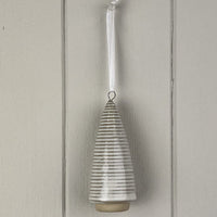 Glazed Ceramic Hanging Tree Decoration with Textured Detail 6cm 