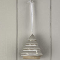 Glazed Ceramic Hanging Tree Decoration with Textured Detail 6.8cm