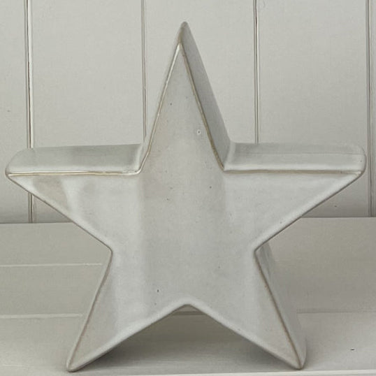 Glazed Ceramic Star Ornament with Textured Detail 20cm | Annie Mo's
