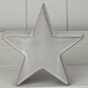 Glazed Ceramic Star Ornament with Textured Detail 13cm | Annie Mo's