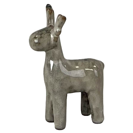 Beige Mottle Ceramic Reindeer Decoration 11cm | Annie Mo's