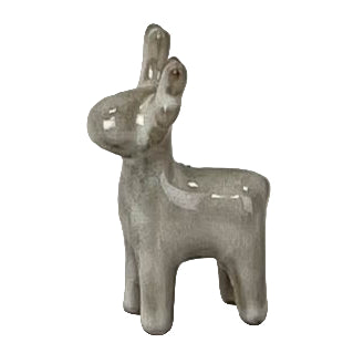 Beige Mottle Ceramic Reindeer Decoration 7.5cm | Annie Mo's