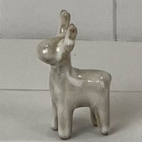 Beige Mottle Ceramic Reindeer Decoration 7.5cm | Annie Mo's