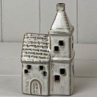 Beige Mottle Ceramic Church Decoration with LED 15cm | Annie Mo's