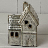 Beige Mottle Ceramic House Decoration with LED 12cm | Annie Mo's