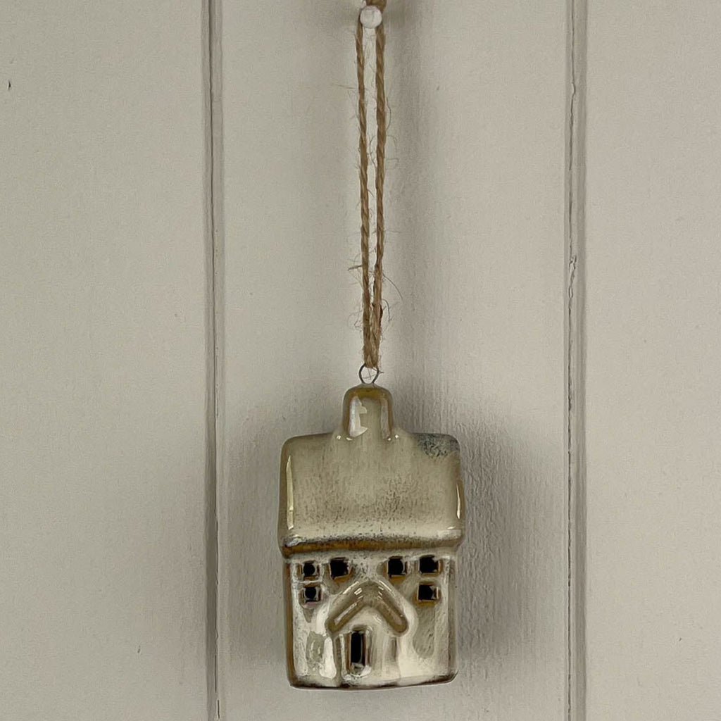Beige Mottle Ceramic Hanging House Decoration 7cm Style Two | Annie Mo
