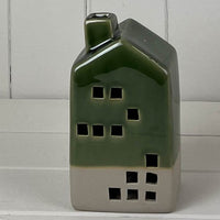 Green Ceramic House Decoration with LED 15cm | Annie Mo's