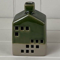 Green Ceramic House Decoration with LED 12cm | Annie Mo's