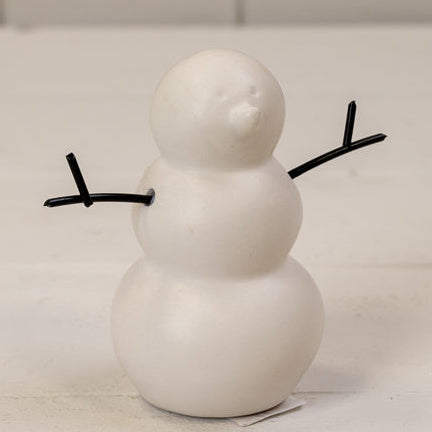 White Ceramic Snowman Decoration 8.5cm | Annie Mo's