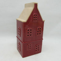 Large Red Ceramic LED Townhouse with Sand Roof. 6 Hour Timer | Annie Mo's