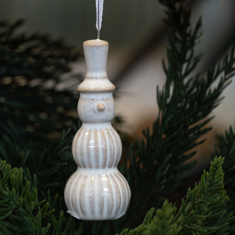 Hanging Ceramic Natural Snowman | Annie Mo's
