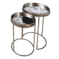 Set of Two Mirrored Seville Tray Nesting Tables 67cm | Annie Mo's