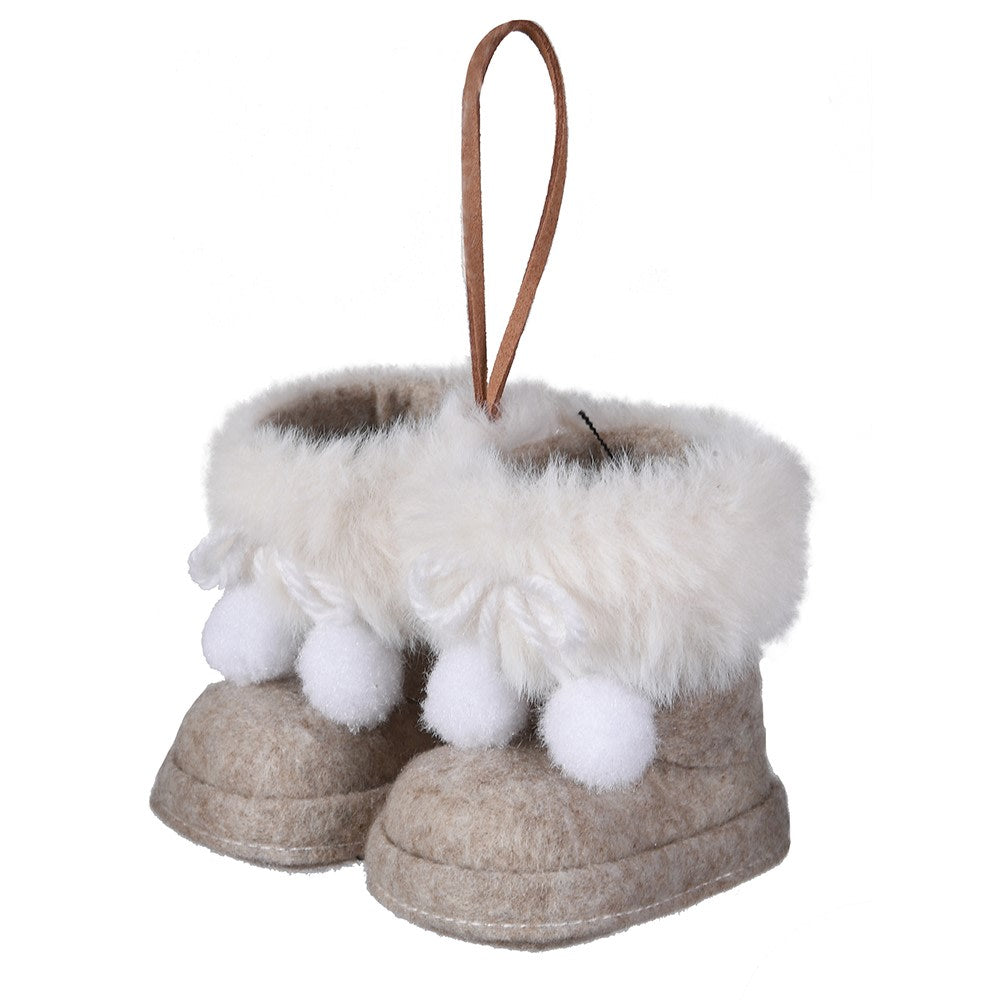 Latte Fluffy Booties 7cm | Annie Mo's