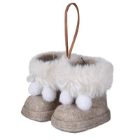 Latte Fluffy Booties 7cm | Annie Mo's