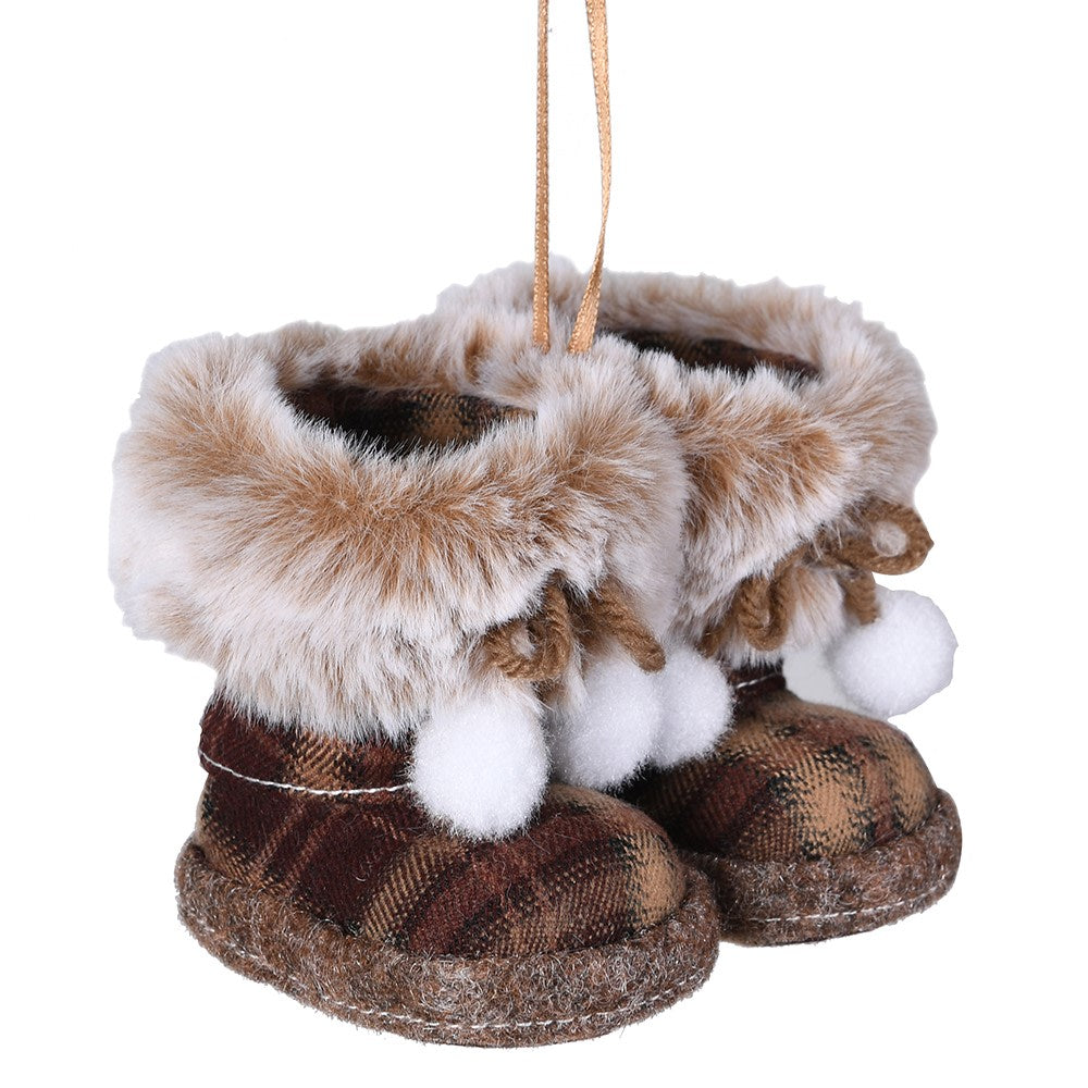 Brown Tartan Booties 7cm | Annie Mo's