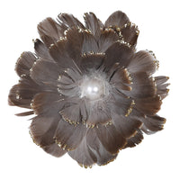 Brown Feather Flower Clip 25cm | Annie Mo's