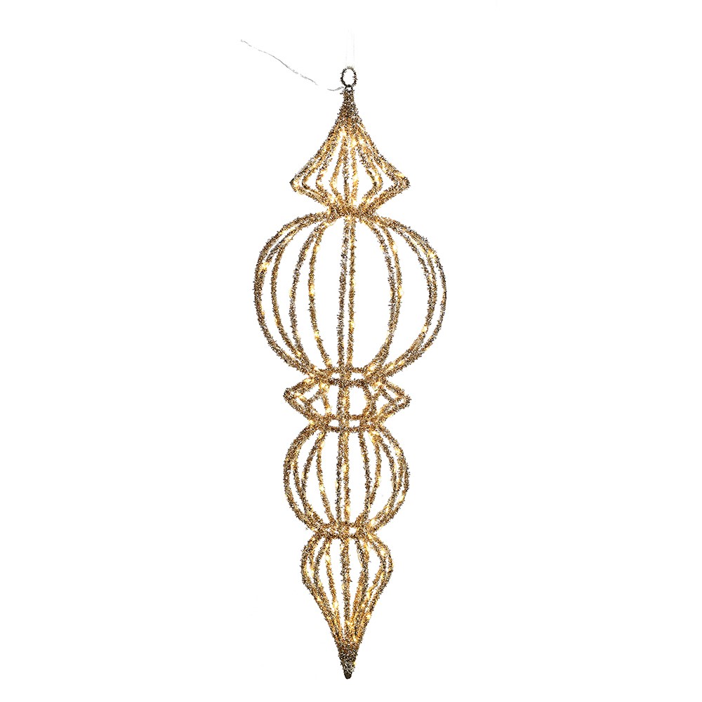 Mains Operated Gold Lit Large Hanging Finial 83cm | Annie Mo's