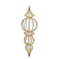 Mains Operated Gold Lit Large Hanging Finial 83cm | Annie Mo's
