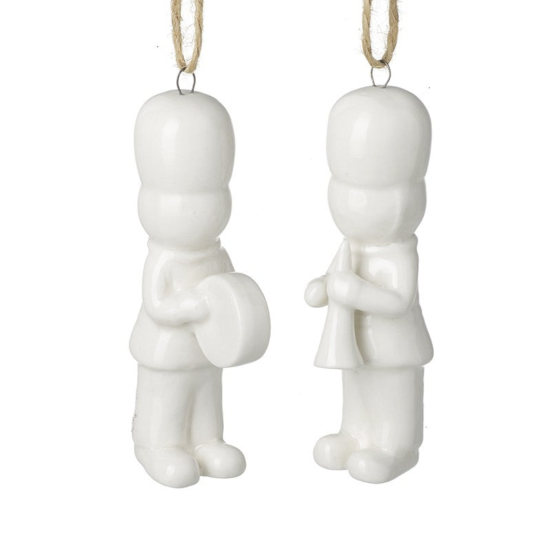 Pair of Two White Porcelain Soldier Hangers 8cm | Annie Mo's