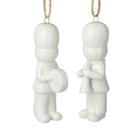 Pair of Two White Porcelain Soldier Hangers 8cm | Annie Mo's
