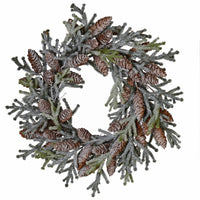 Frosted Pine with Cones Wreath 50cm | Annie Mo's