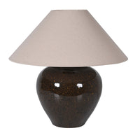 Black Ceramic Textured Table Lamp with Linen Shade 50cm | Annie Mo's