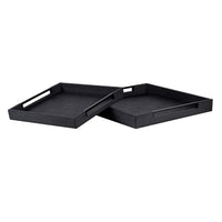 All Black Faux Shagreen Trays - Size Choice | Annie Mo's