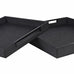 All Black Faux Shagreen Trays - Size Choice