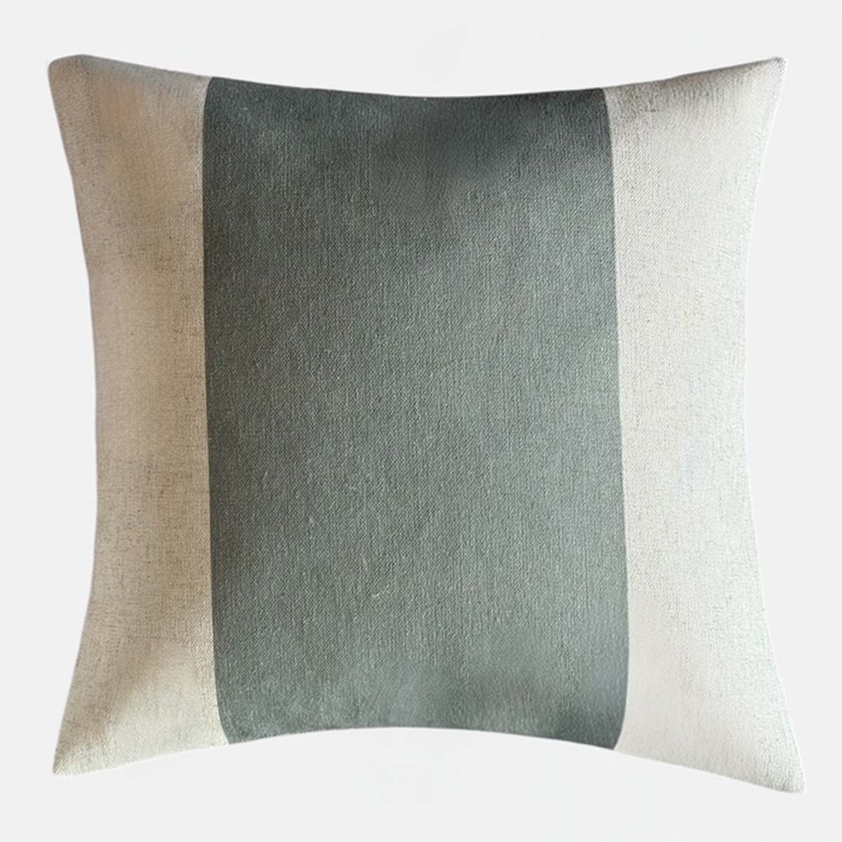 Atlantic Stripe Olive Feather Filled Cushion 50X50cm | Annie Mo's