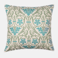 Badminton Moss and Blue Cushion with Feather Inner 50cm x 50cm | Annie