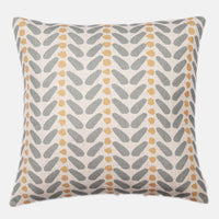Scandi Stripe Ochre and Grey Cushion with Feather Inner 50cm x 50cm